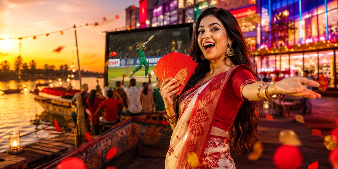বগুড়ার ক্রিকেট বেটিং নিয়ে পহেলা বৈশাখ উদযাপন দৃশ্য